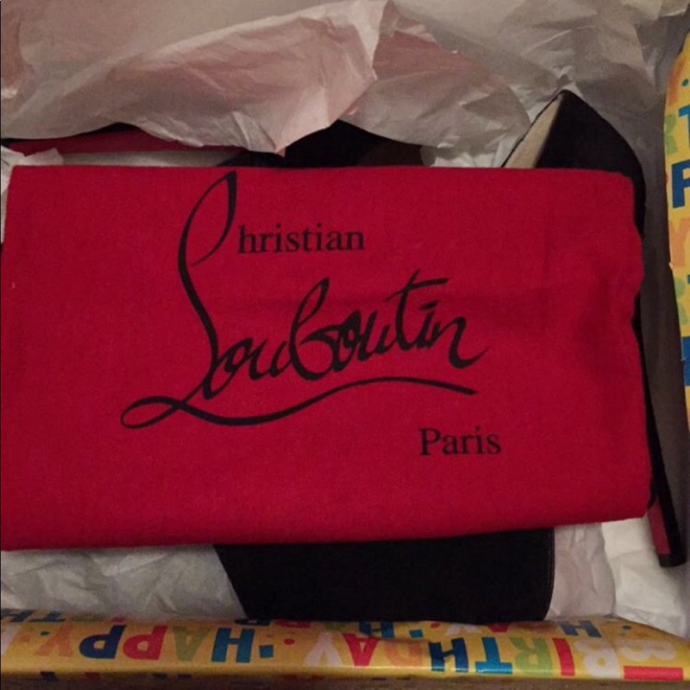 Christian Louboutin Black Suede Pumps